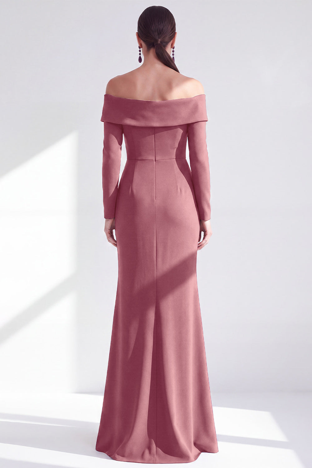 Dark Purple Mermaid Ruched Ruffled Long Sleeves Holiday Dress