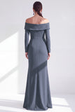 Dark Purple Mermaid Ruched Ruffled Long Sleeves Holiday Dress