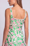 Light Blue Floral Tight Beaded Short Homecoming Dress with Slit