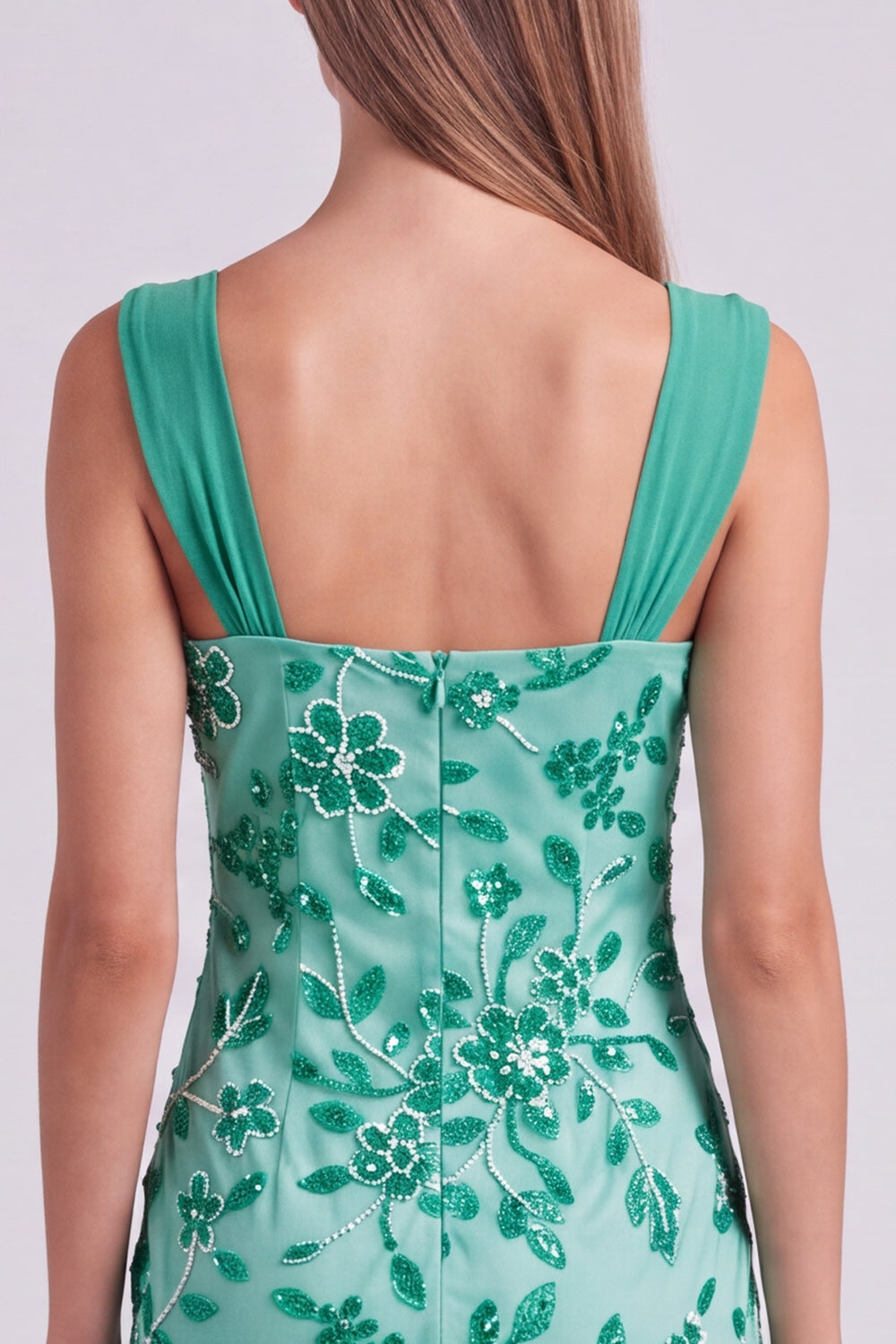 Sky Blue Floral Beaded Ruched Tight Short Homecoming Dress
