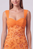 Sky Blue Floral Beaded Ruched Tight Short Homecoming Dress