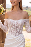 Ivory Corset Tight Lace Draped Short Wedding Dress with Pearls