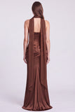 Fuchsia and Red Corset Satin Strapless Mermaid Draped Long Formal Dress