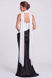 Fuchsia and Red Corset Satin Strapless Mermaid Draped Long Formal Dress