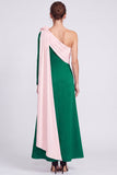 White and Black Floral A Line Ruched Long Formal Dress with Sash