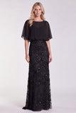 Floral Sage Green Mermaid Sparkly Sequin Long Formal Dress with Sleeves