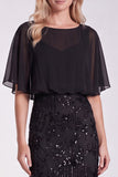 Floral Sage Green Mermaid Sparkly Sequin Long Formal Dress with Sleeves