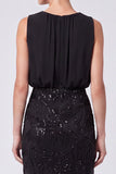 Sky Blue Floral Sheath Sparkly Sequin Long Formal Dress