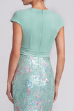 Champagne Sequin Sparkly Mermaid V-Neck Long Formal Dress