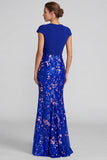 Champagne Sequin Sparkly Mermaid V-Neck Long Formal Dress
