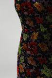 Black Floral Strapless Tight Short Homecoming Dress with Fringes