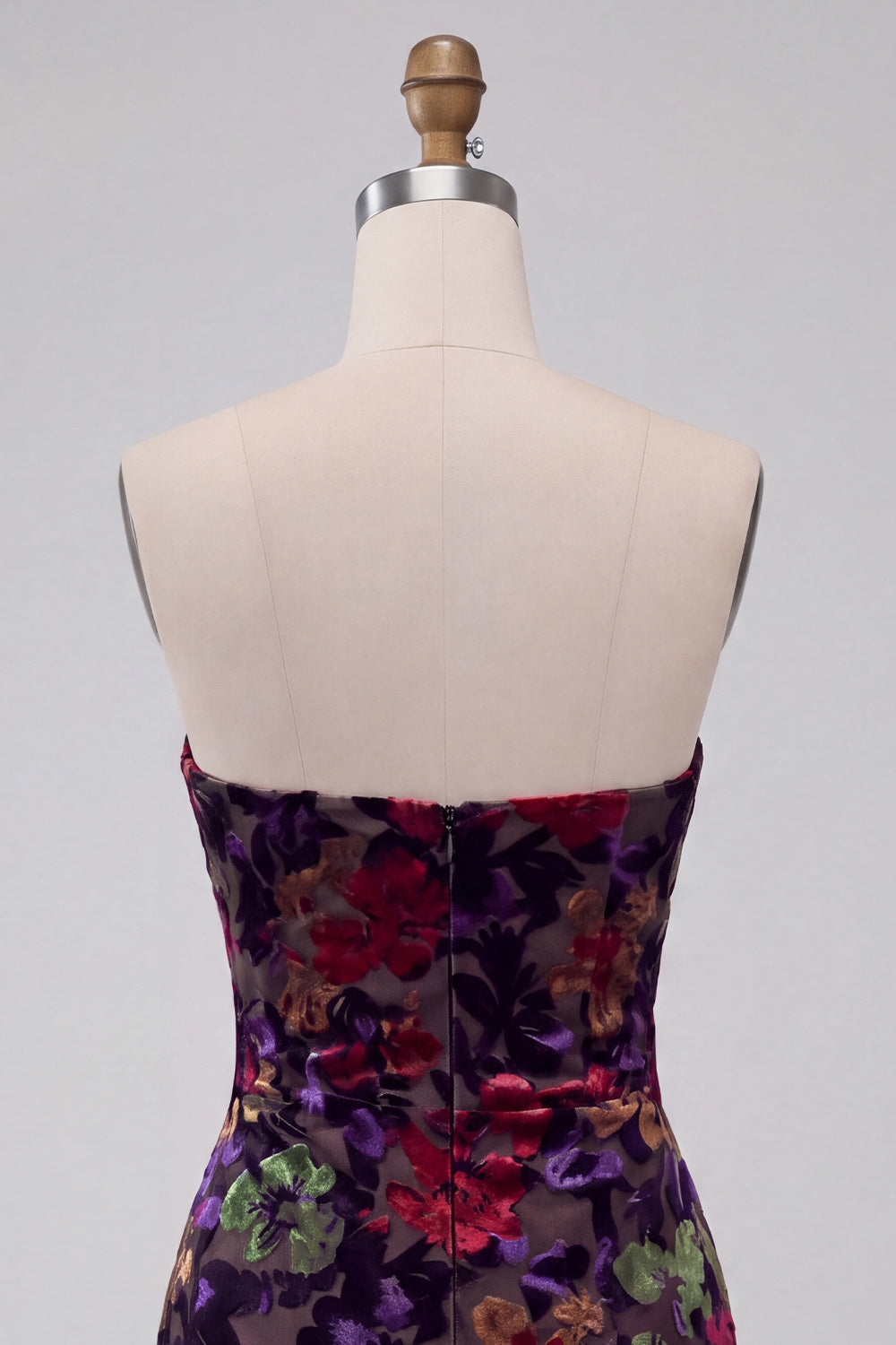 Black Floral Strapless Tight Short Homecoming Dress with Fringes