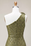 Sparkly Dark Green Sequin Keyhole Tight Short Homecoming Dress with 3D Flower