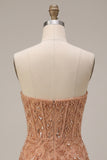 Sparkly Champagne Corset Tight Beaded Short Homecoming Dress
