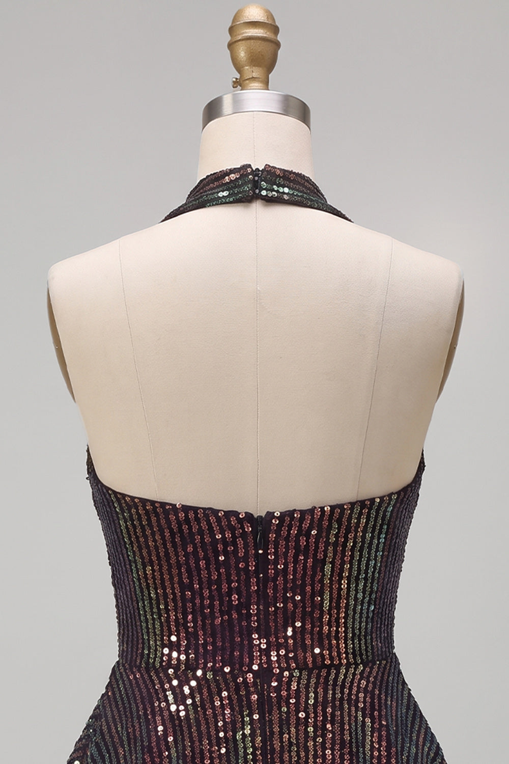 Sparkly Black Corset Sequin Ruffled Halter A Line Short Homecoming Dress