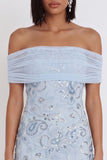 Sparkly Sky Blue Ruffled Floral Tight Sequin Short Homecoming Dress