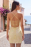 Black Floral Tight Spaghetti Straps Short Homecoming Dress