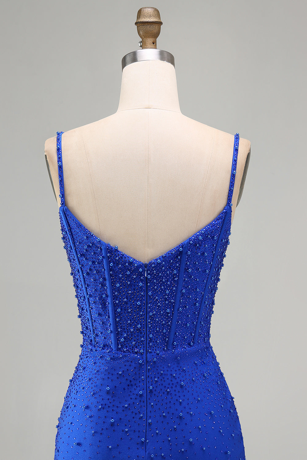 Sparkly Royal Blue Tight Corset Short Homecoming Dress with Beading