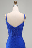 Sparkly Royal Blue Tight Corset Short Homecoming Dress with Beading