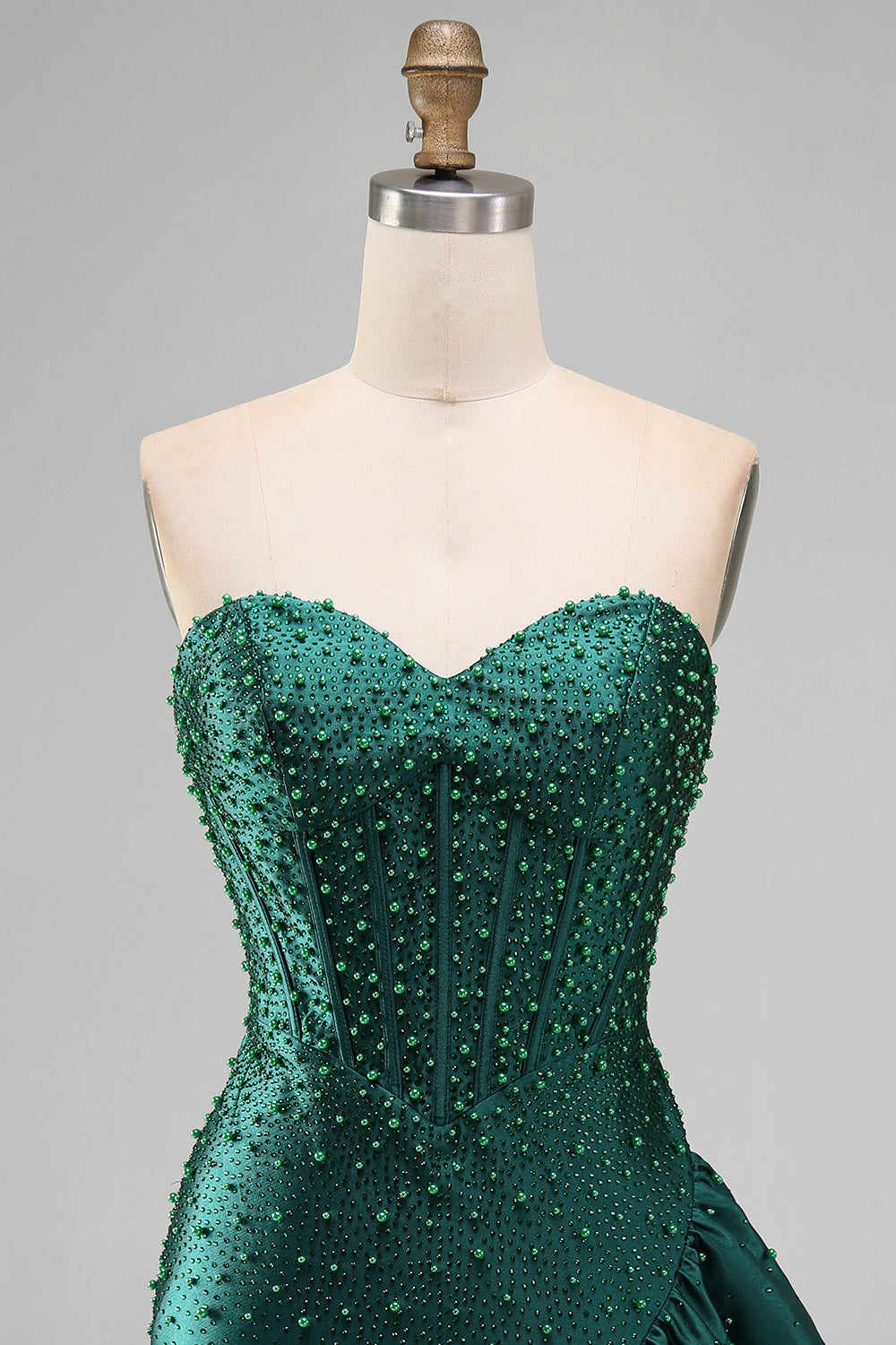 Sparkly Dark Green Sweetheart Tight Ruffled Short Corset Homecoming Dress