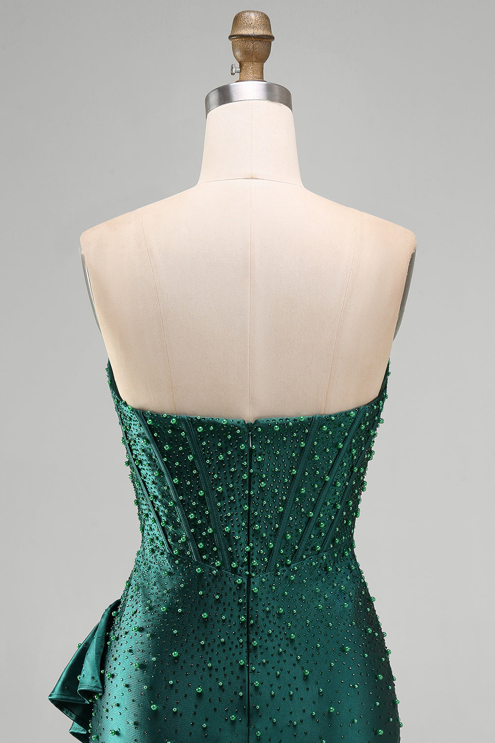 Sparkly Dark Green Sweetheart Tight Ruffled Short Corset Homecoming Dress
