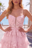 Navy Corset Sweetheart Tiered Short Homecoming Dress with Ruffles
