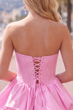 Dark Green Corset Strapless Tiered Short Ruffled Homecoming Dress