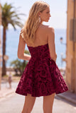 White Lace A Line Sweetheart Lace-up Back Short Homecoming Dress