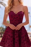 White Lace A Line Sweetheart Lace-up Back Short Homecoming Dress