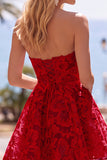 White Lace A Line Sweetheart Lace-up Back Short Homecoming Dress