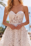 White Lace A Line Sweetheart Lace-up Back Short Homecoming Dress