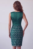 Sparkly Dark Green Bodycon Sequin Ruched Midi Homecoming Dress