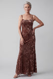 Chocolates 2 Piece Sheath Floral Long Mother of the Bride Dress with Cape