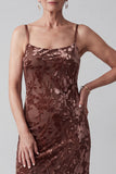 Chocolates 2 Piece Sheath Floral Long Mother of the Bride Dress with Cape