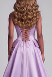 Sparkly Lavender Corset Sequins Mermaid Floral Long Pageant Dress with Cape