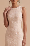 Champagne Mermaid Tiered Ruffled Floral High-Low Wedding Guest Dress