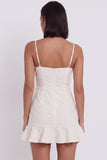 White Tight Spaghetti Straps Ruffled Short Graduation Dress