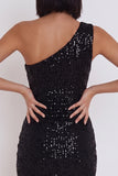Sparkly Black Tight Cut Out Sequins Short Homecoming Dress