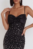 Sparkly Black Tight Short Homecoming Dress with Rhinestones
