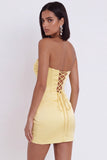 Fuchsia Corset Sweetheart Satin Ruched Short Homecoming Dress