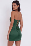 Fuchsia Corset Sweetheart Satin Ruched Short Homecoming Dress
