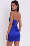 Fuchsia Corset Sweetheart Satin Ruched Short Homecoming Dress
