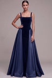 Plum Square Neck Long Velvet Holiday Party Dress