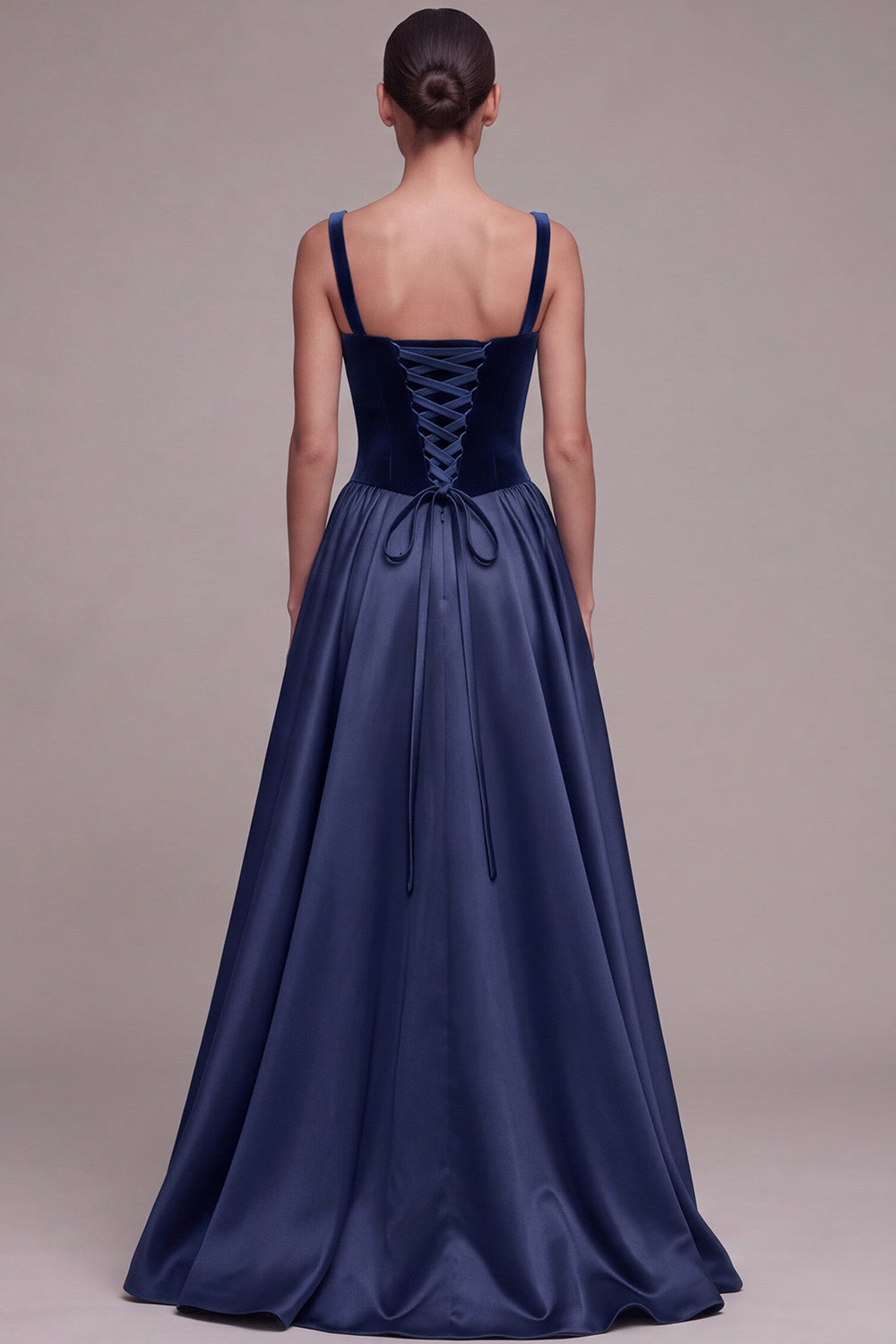 Plum Square Neck Long Velvet Holiday Party Dress