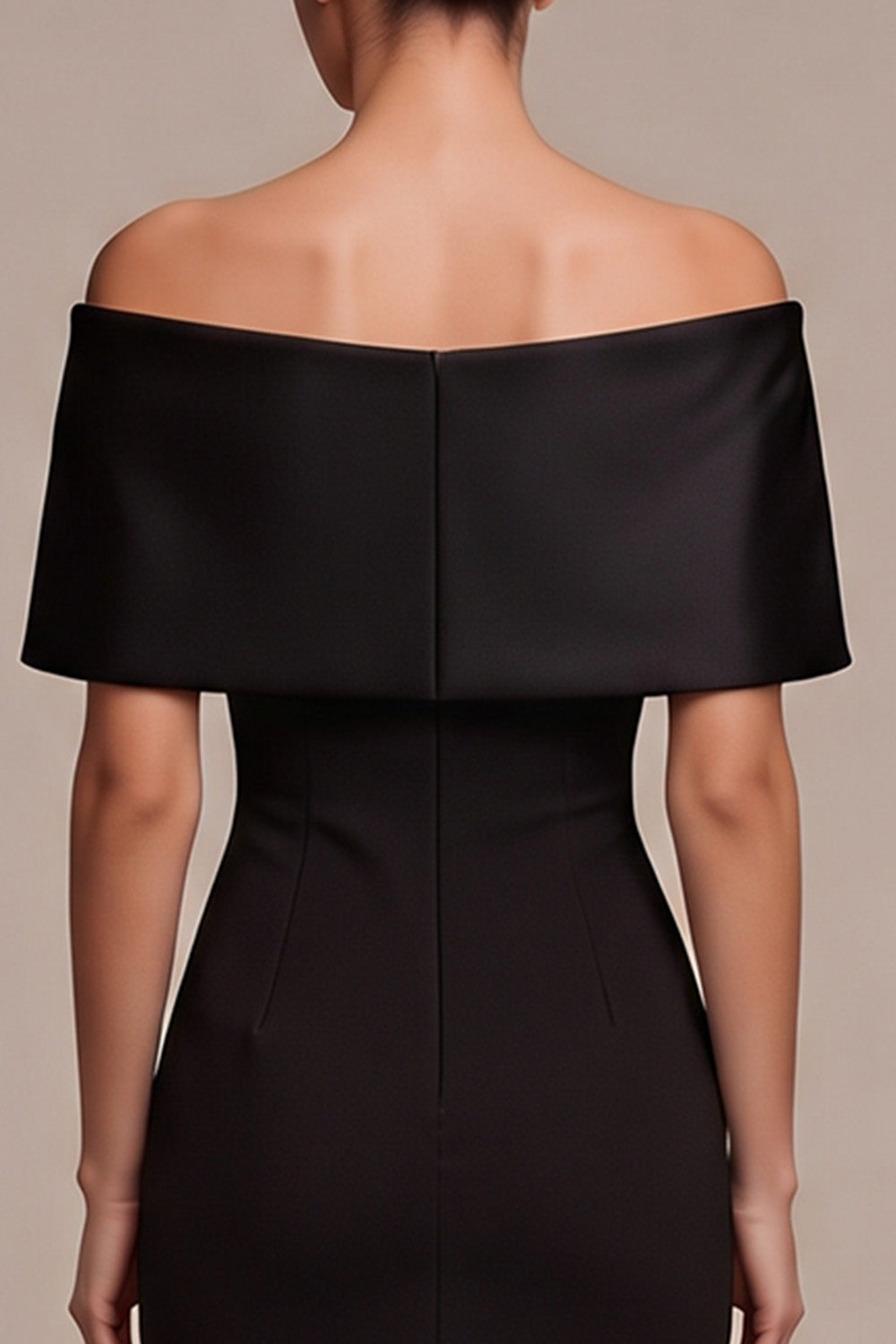 Black Simple Mermaid Off the Shoulder Long Formal Dress with Bow