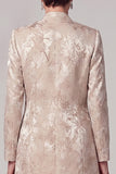 Champagne 2-Piece Sheath Long Satin Mother of the Bride Dress with Slit