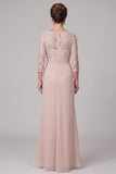 Champagne Mermaid Lace Ruched Long Floral Mother of the Bride Dress with Slit