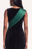Burgundy Sheath Ruched Long Velvet Holiday Dress with Sash