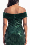 Sparkly Dusty Rose Mermaid Sequins Long Black Tie Dress with Slit