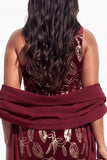 Sparkly Black Velvet Mermaid One Shoulder Floral Long Holiday Dress with Slit